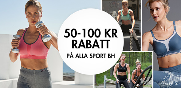 50-100 kr rabatt på alla Sport-BH