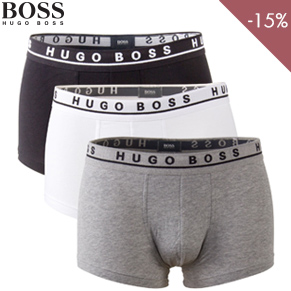 3-Pack Hugo Boss Cotton Stretch Trunks