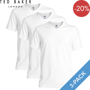 3 Pack Ted Baker 24 7 Basics V-Neck T-Shirt