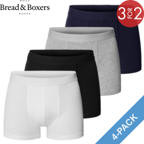 4 Pak Bread and Boxers Organic Cotton Boxers