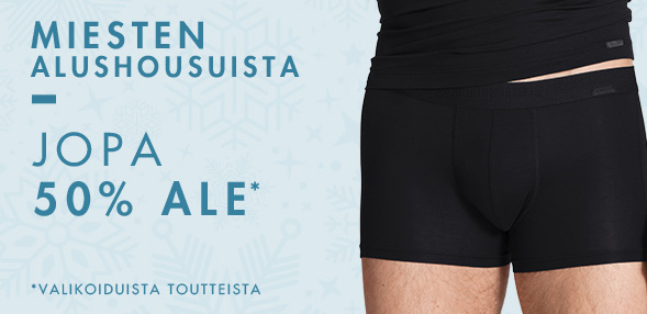 Miesten Alushousuista - Jopa 50 prosenttia ale