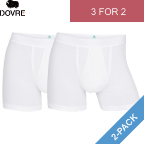 2 Pakning Dovre Organic Cotton Boxer With Fly