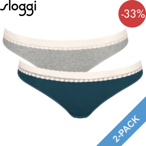 2 Pack Sloggi GO Ribbed Brazilian