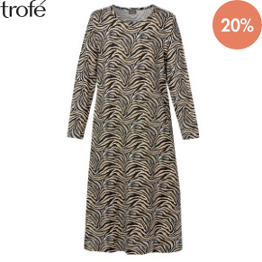 Trofe Zebra Long Sleeve Dress