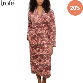 Trofe Flora Robe Velvet Silk Fleece