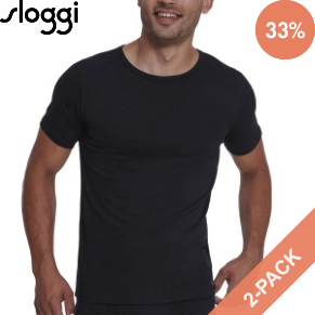 2 Pack Sloggi Men ABC O Neck T Shirt