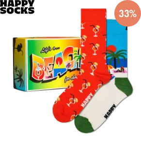 2 Stuks Verpakking Happy Socks Beach Life Gift Set
