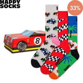 3 Stuks Verpakking Happy Socks Top Racer Gift Set