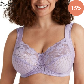 Miss Mary Jacquard And Lace Underwire Bra