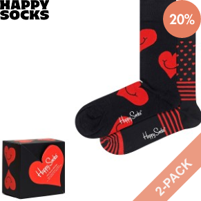 2 Stuks Verpakking Happy Socks I Love You Hearts Gift Box