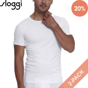 2 Stuks Verpakking Sloggi Men ABC O Neck T Shirt