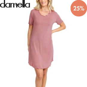 Damella Bamboo Plain Short Sleeve Nightdress
