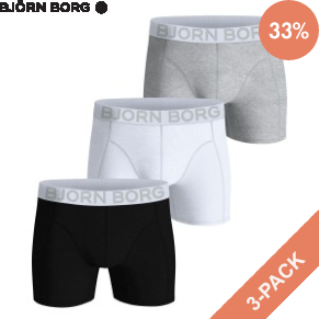 3 Stuks Verpakking Björn Borg Organic Cotton stretch Boxer