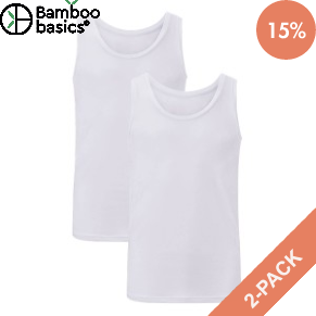 2 Stuks Verpakking Bamboo Basics Stef Singlet