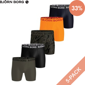 5 Stuks Verpakking Björn Borg Sports Microfiber Boxer Trunks