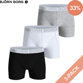 3 Stuks Verpakking Björn Borg Organic Cotton stretch Boxer