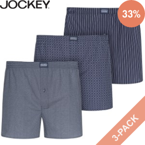 3 Stuks Verpakking Jockey Woven Soft Poplin Boxer Shorts