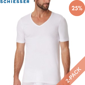 2 Stuks Verpakking Schiesser Organic Cotton V-Neck 3XL-4XL