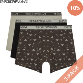 3 Stuks Verpakking Armani Logo Boxer With Long Leg