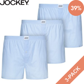 3 Stuks Verpakking Jockey Woven Soft Poplin Boxer Shorts