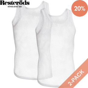2 Pakkaus Resteröds Organic Cotton Net Singlet