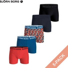 5 Stuks Verpakking Björn Borg Multi Cotton Stretch Boxer