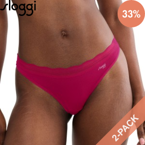2 Pakkaus Sloggi GO Blush String