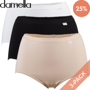 3 Pakkaus Damella Classic Cotton Hipster