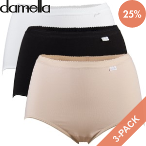 3 Stuks Verpakking Damella Classic Cotton Hipster
