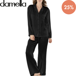 Damella Woven Silk Plain Pyjamas Set