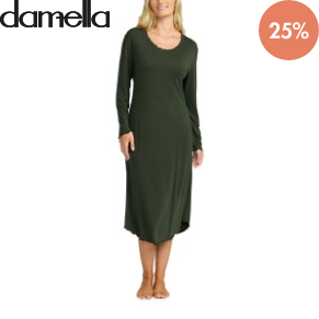 Damella Bamboo Plain Long Sleeve Nightdress