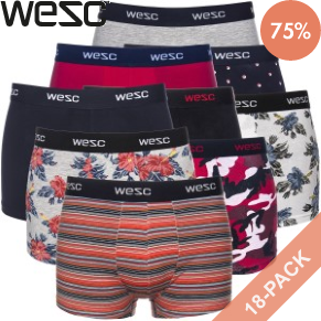 18 Stuks Verpakking WESC Mixpack Boxer Briefs