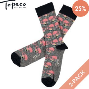 2 Stuks Verpakking Topeco Men Cotton Birdie Sock