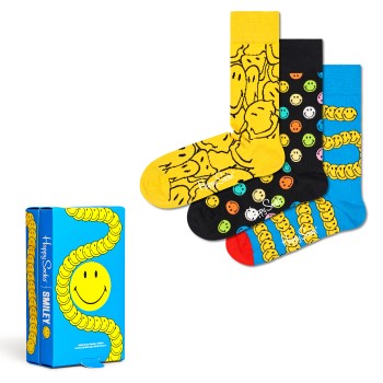 Happy socks 3 pakkaus Smiley Gift Box