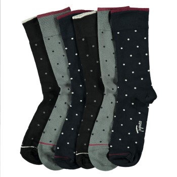 Topeco 6 stuks Men Bamboo Printed Socks