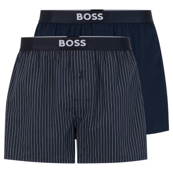 Bilde av Boss 2p Patterned Cotton Boxer Shorts Ew Hvit/svart Bomull Medium Herre