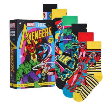 Happy socks 6 pakkaus Marvel Avengers Assemble Gift Set * Kampanja *