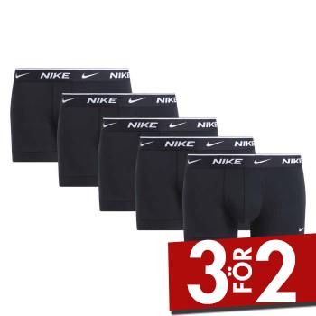 Nike Kalsonger 5P Essentials Cotton Stretch Trunk 314 Svart/Gr&aring; bomull Small Herr