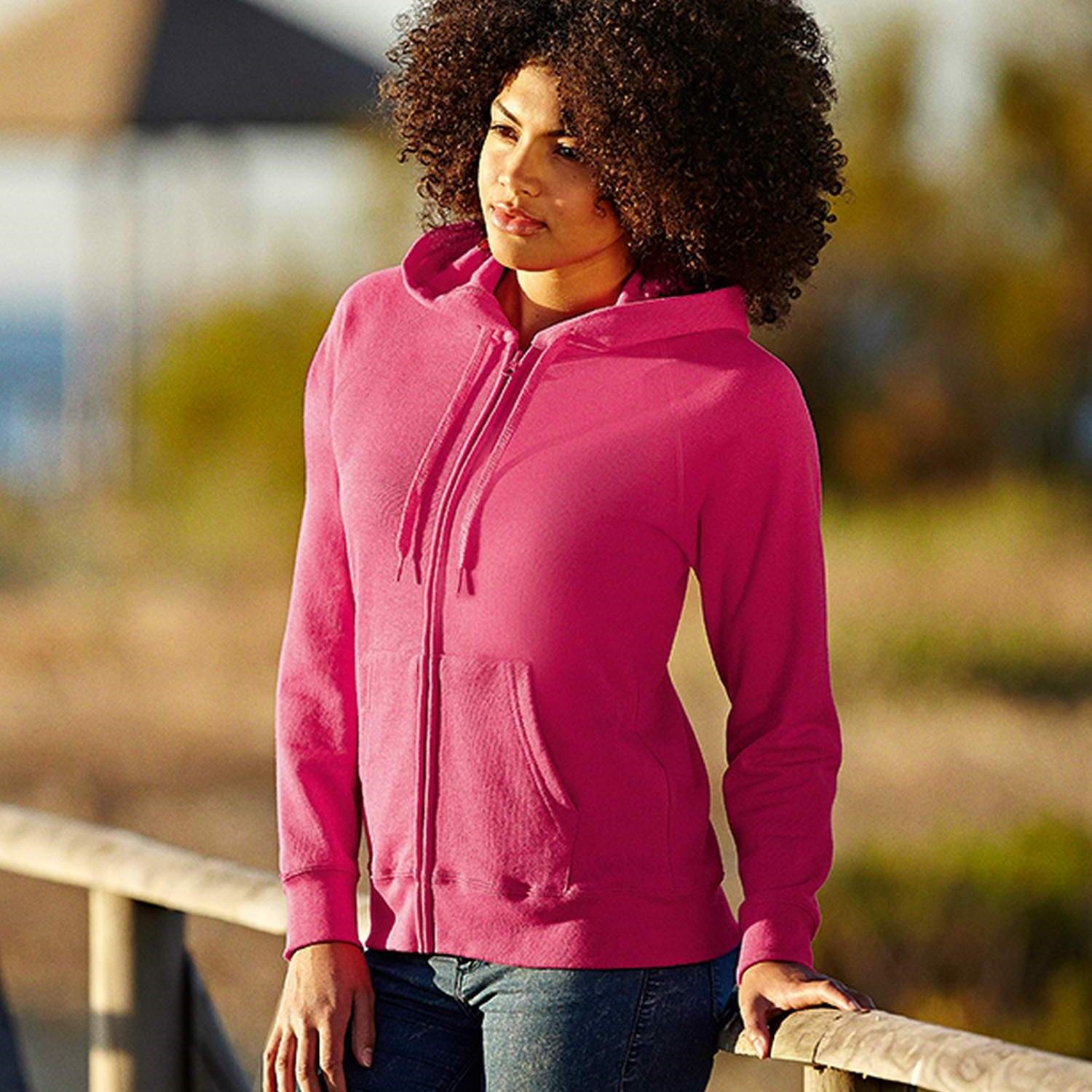 Fruit of the Loom Lady-Fit Hooded Sweat Jacket