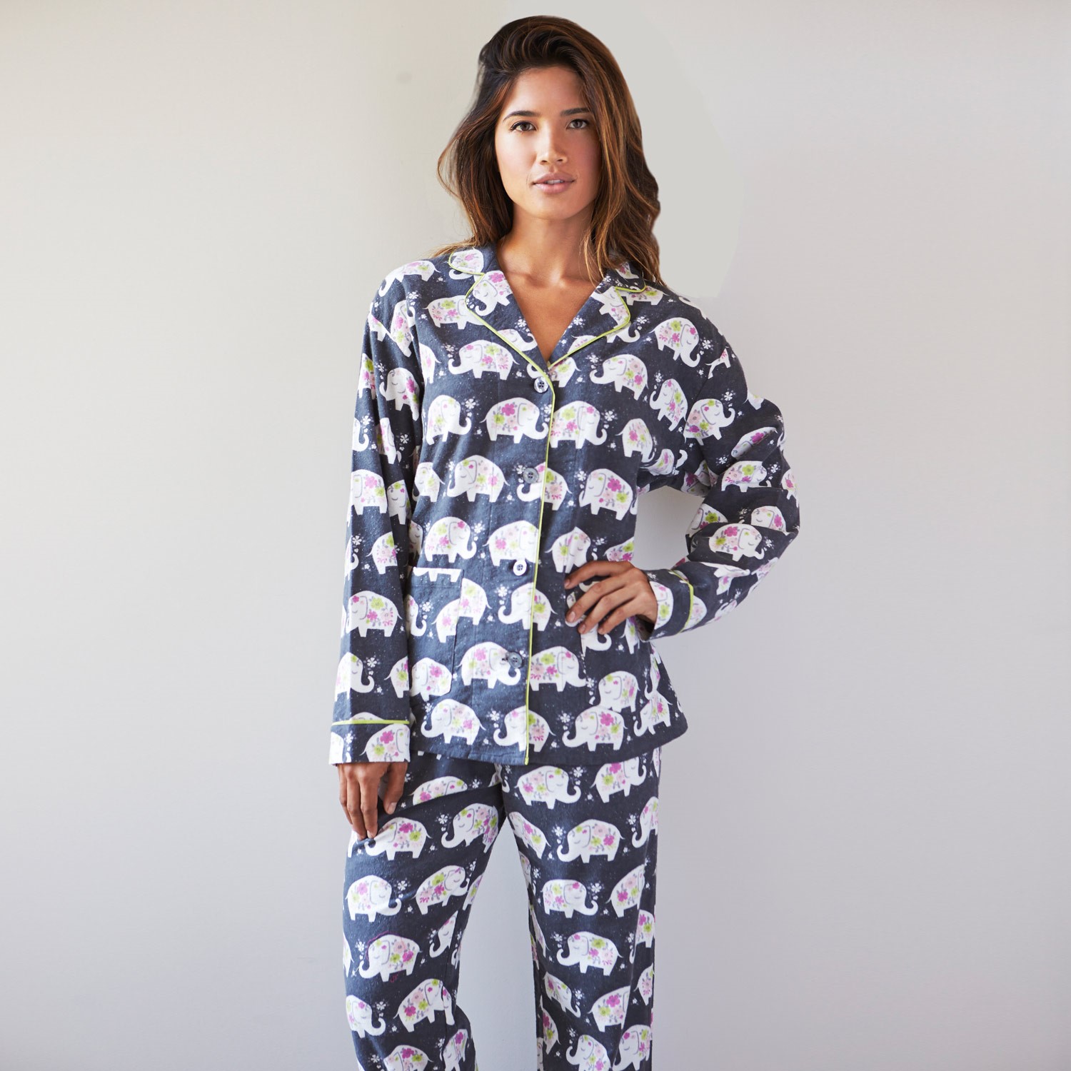 Pj Salvage Elephant Flannel Pajama