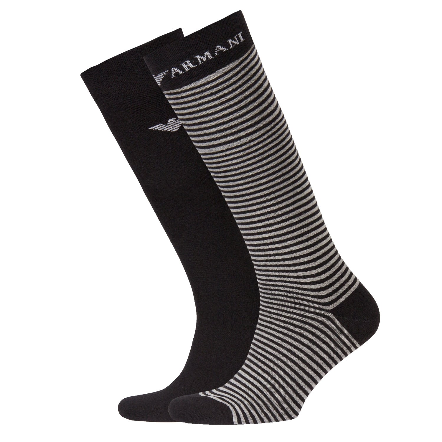Armani Basic Plain Stretch Cotton Long Socks