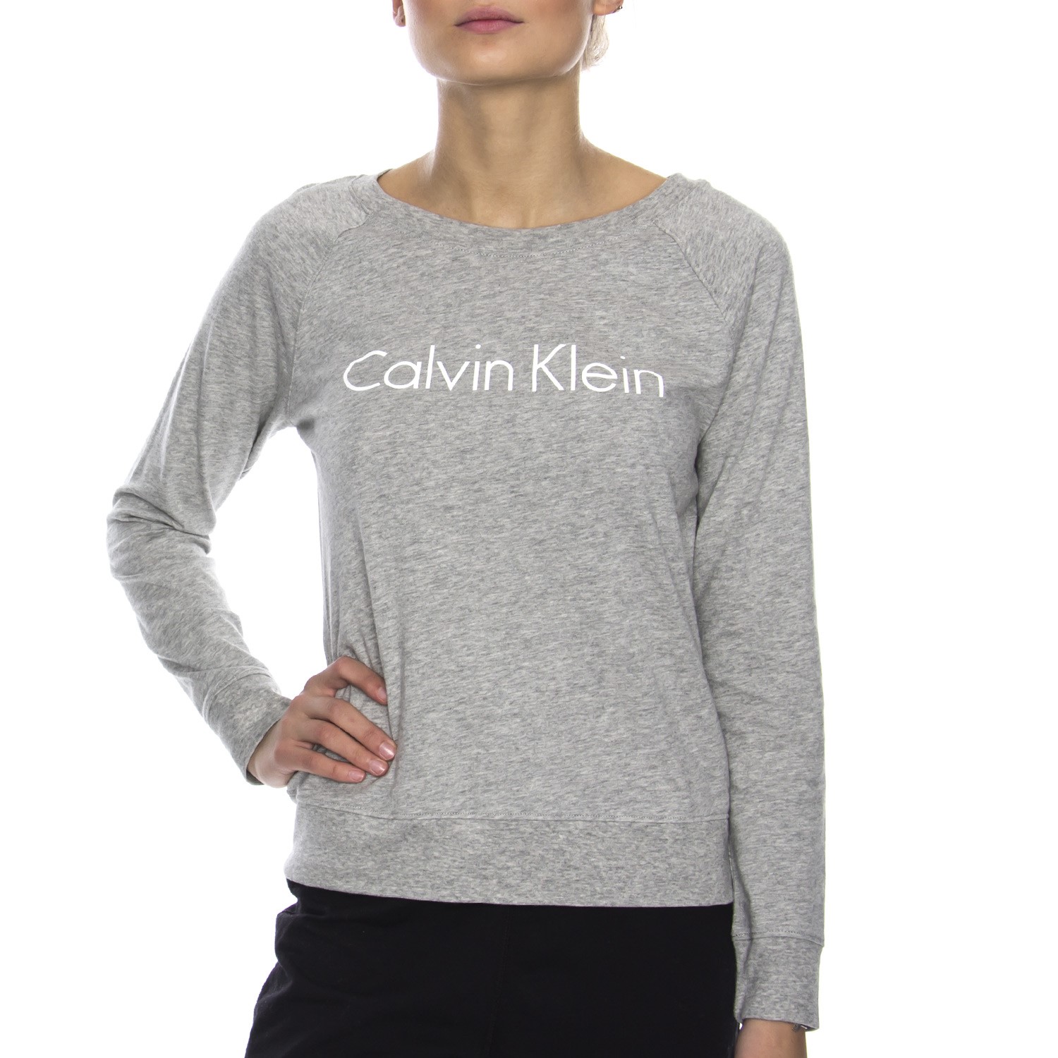 Calvin Klein Cotton Coordinating Top LS Curve Neck