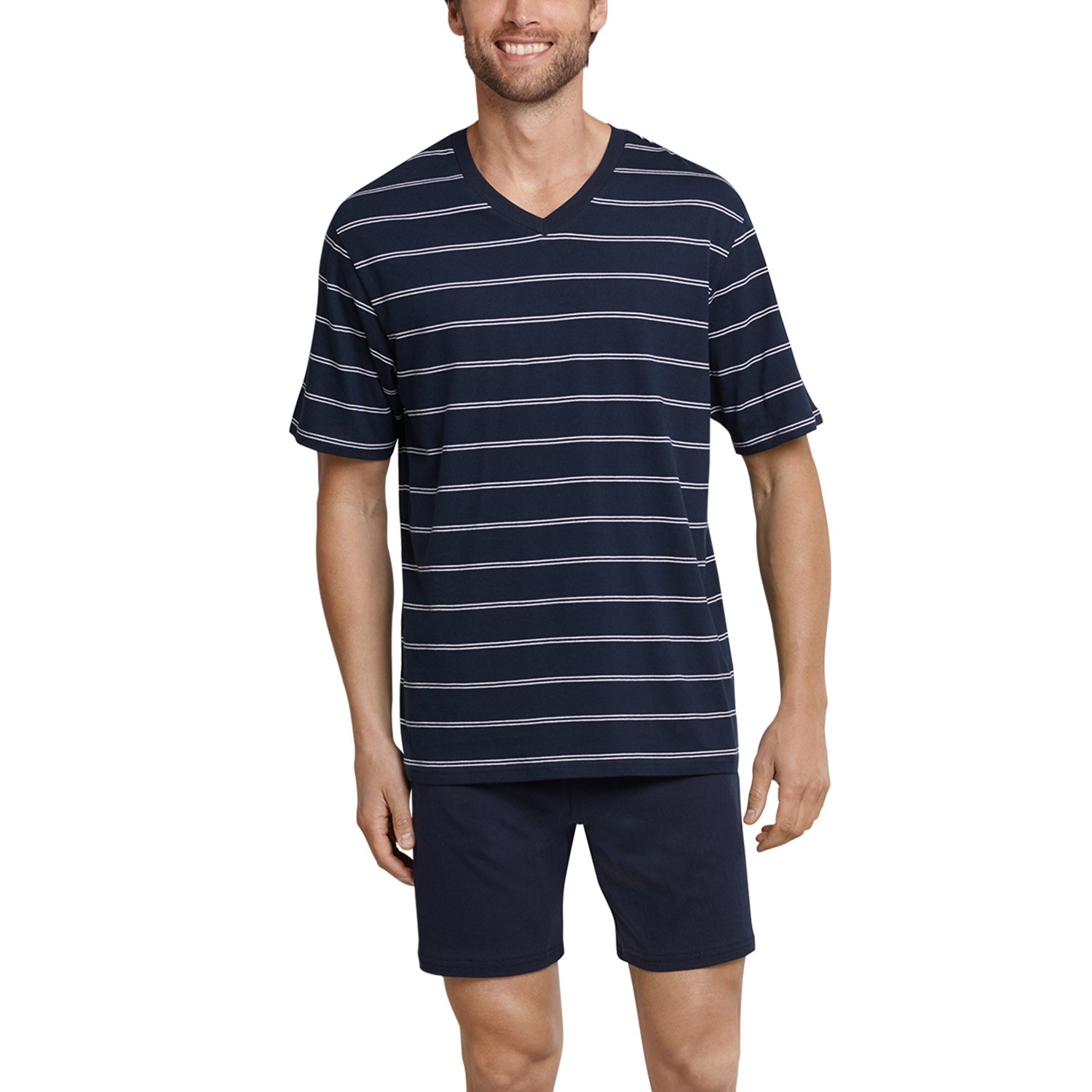 Schiesser Day and Night Short Stripe Pyjama