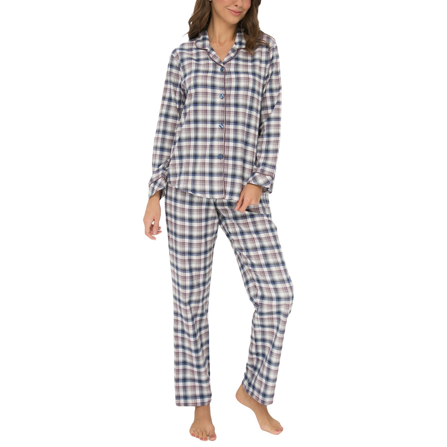 Lady Avenue Cotton Flannel Long Pyjama