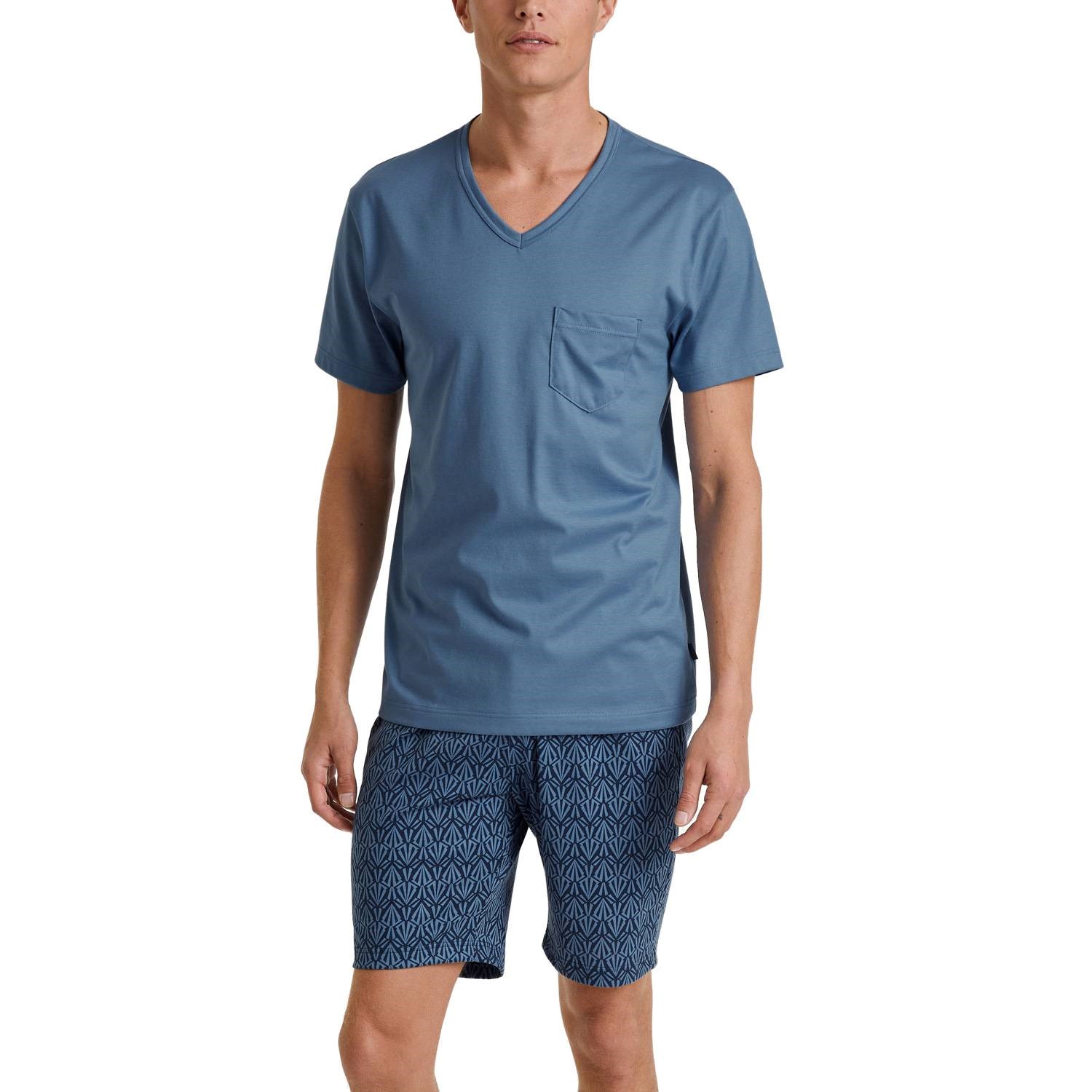 Calida Relax Imprint 2 V Neck Short Pyjama