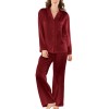 Damella Woven Silk Plain Pyjamas Set 