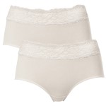 2-Pakning Trofe Lace Trimmed Midi Briefs