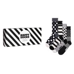 4-Pakkaus Happy Socks Black and White Gift Box