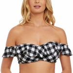 Freya Totally Check Bardot Bikini Top