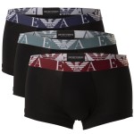 3-Pak Emporio Armani Monogram Cotton Trunks